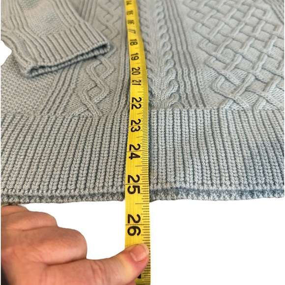 Talbots cable knit ribbed turtle neck sweater, size large petite, light … - Picture 3 of 9